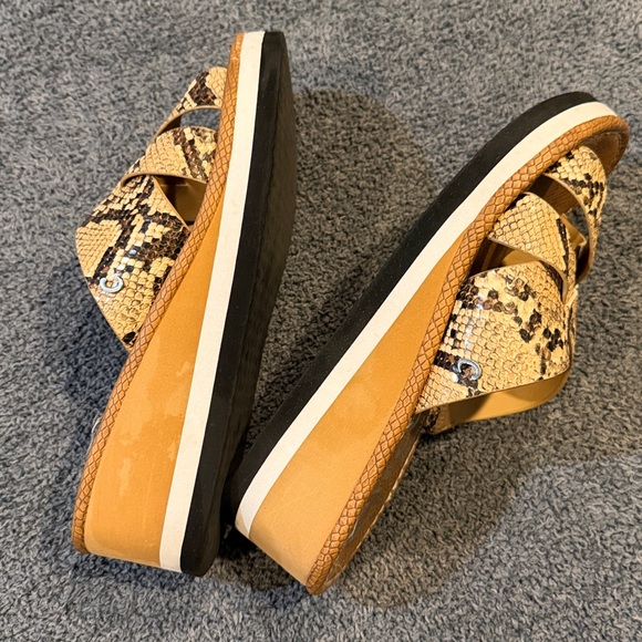 Circus by Sam Edelman Tan and Black Snake Print Wedge Sandals - Picture 5 of 6